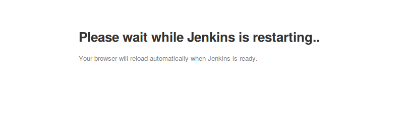 Restarting Jenkins