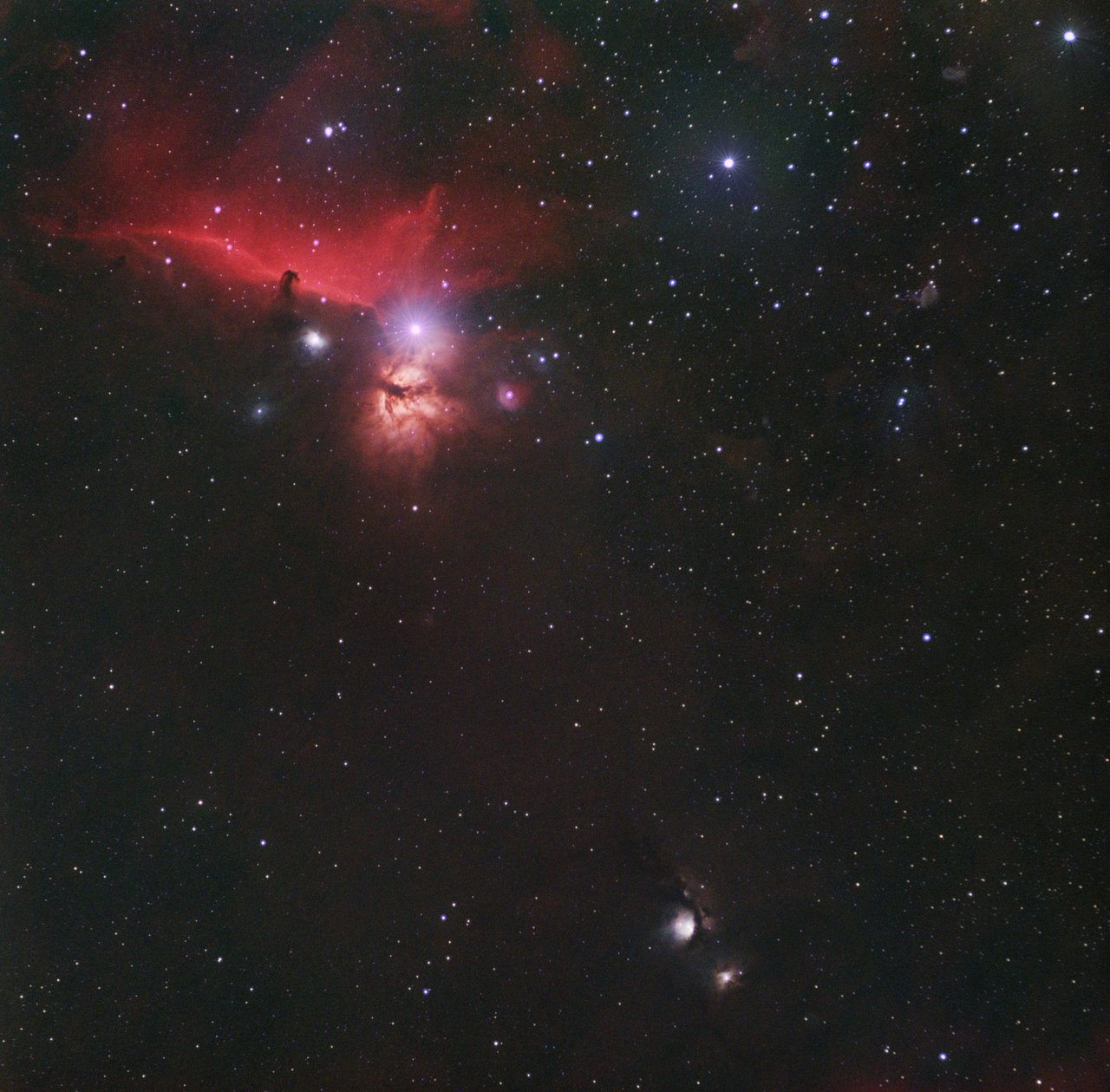 Picture of Flame and Horse Head Nebulae